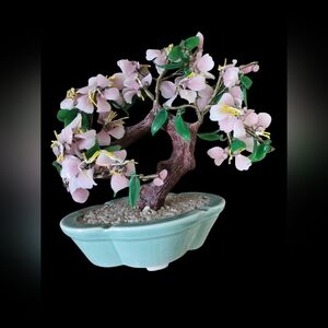 Ceramic Bonsai Tree with Pink Flowers